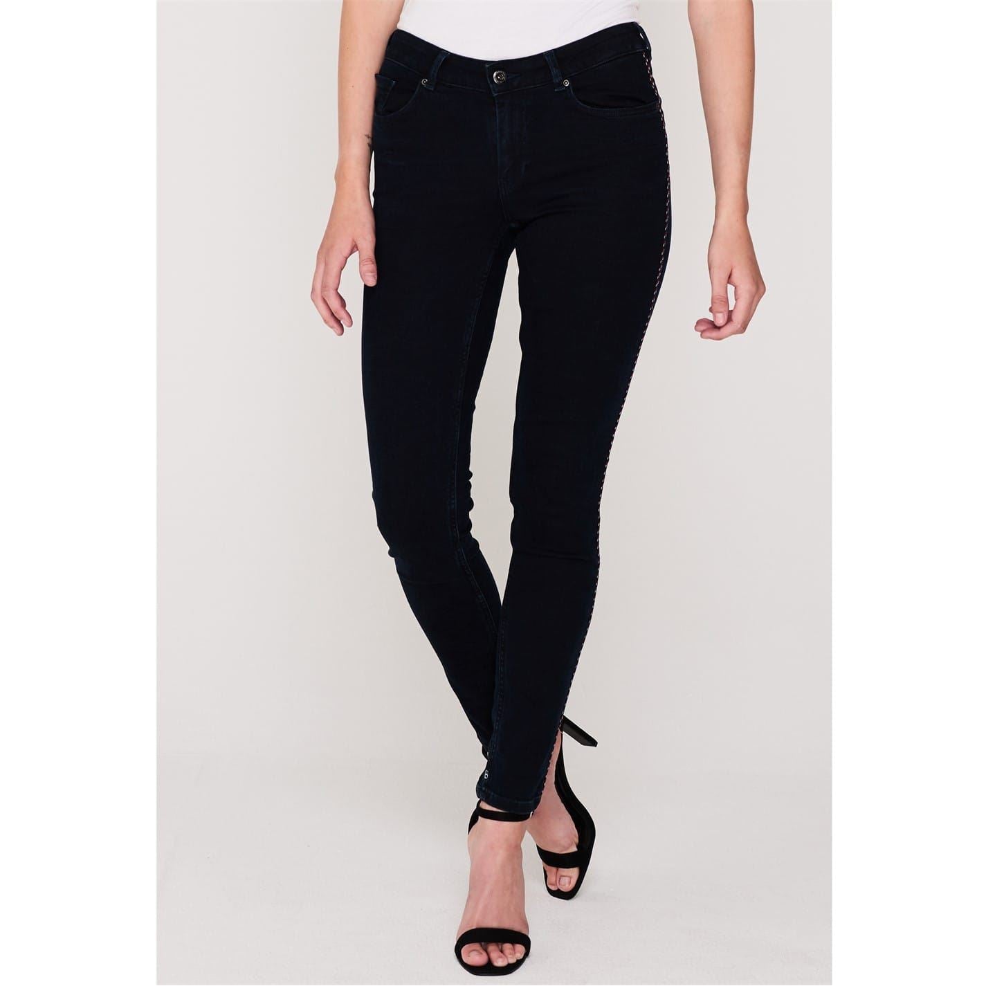 Scotch and Soda Dark Stripe Embroidered Jeans