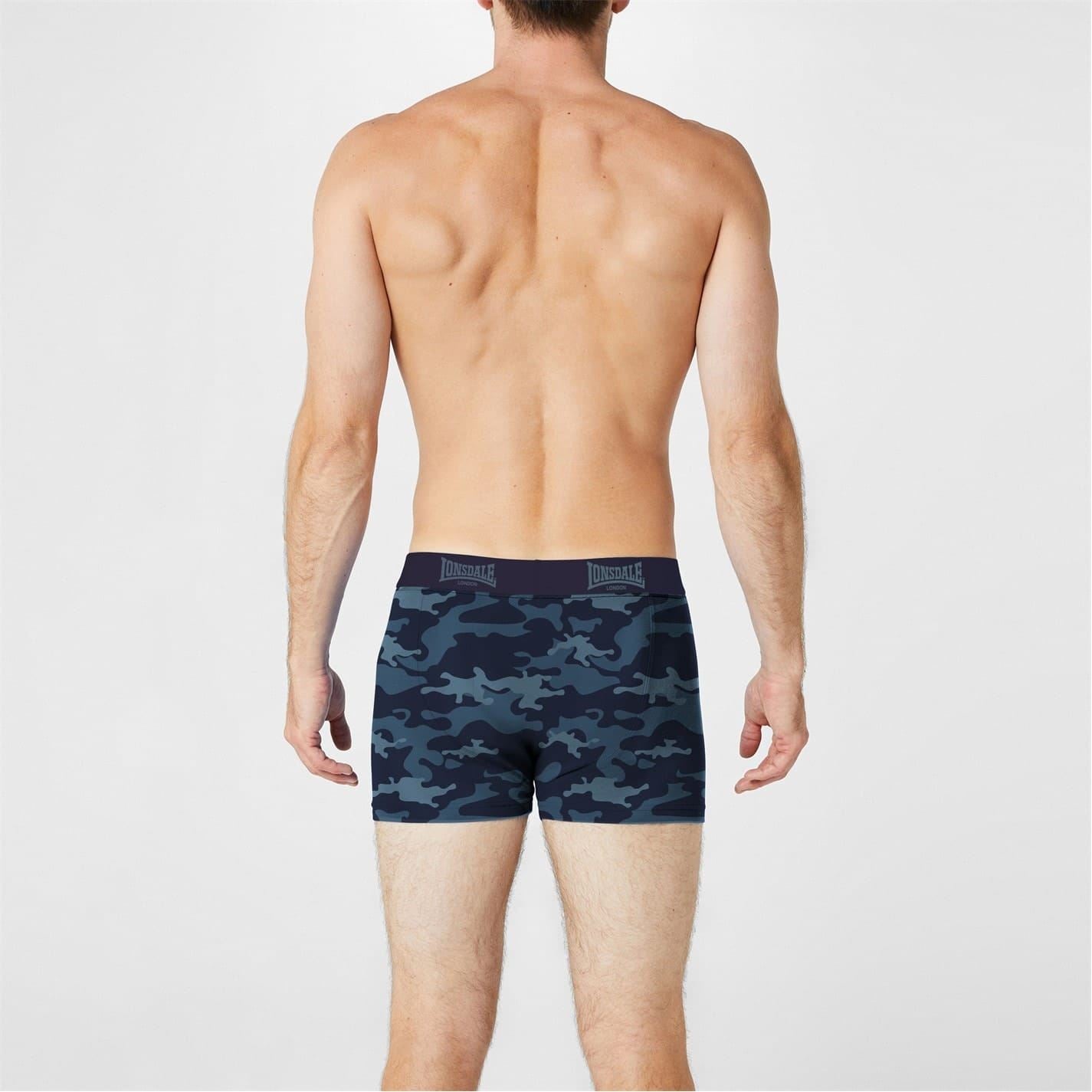 lonsdale Mens 2 Pack Boxer Shorts