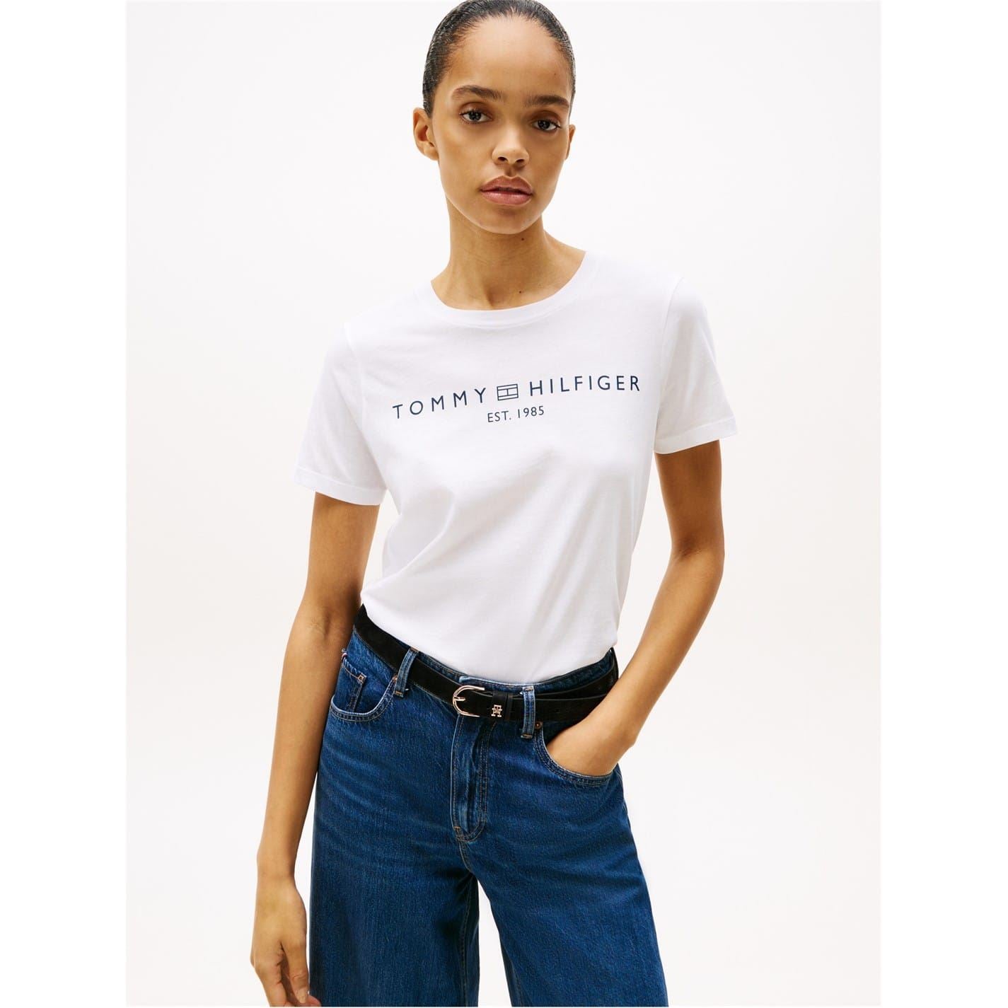 Tommy Hilfiger Logo Print Regular Fit Crew Neck T-Shirt