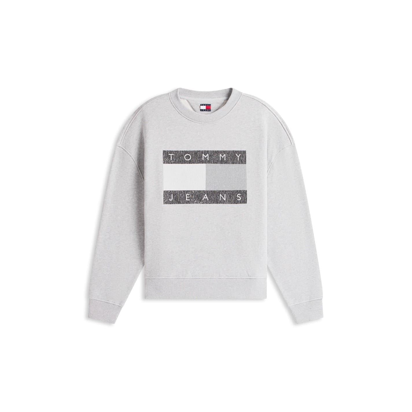 Tommy Jeans Flag Graphic Crew Neck Long Sleeve Sweatshirt