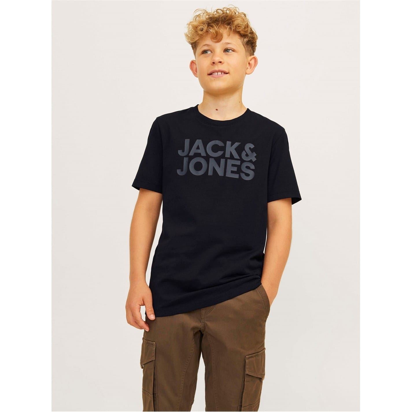 Jack and Jones Logo Print Crew Neck Short Sleeve T-Shirt