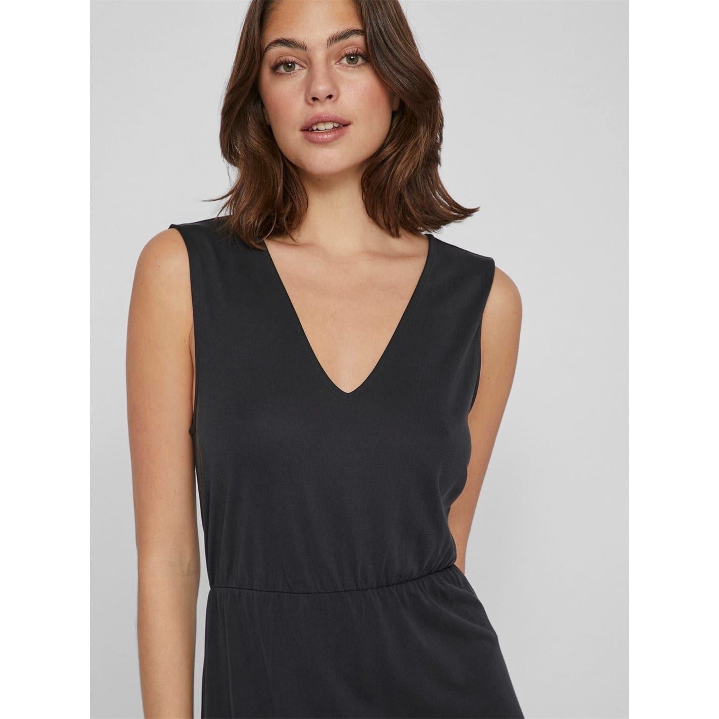 Vila Modola V-Neck Midi Jersey Dress