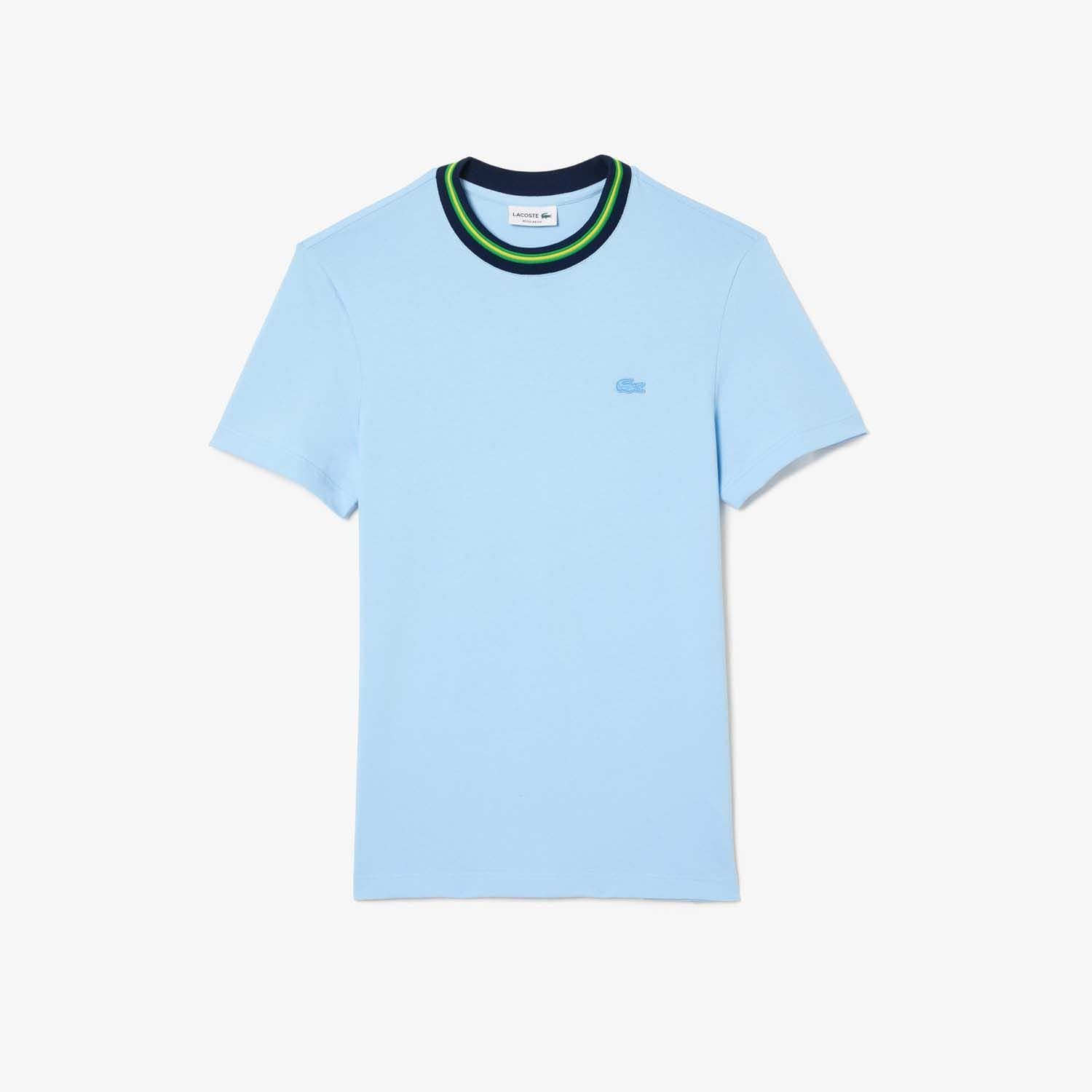 Lacoste Stripe Collar Stretch Piqué T-Shirt