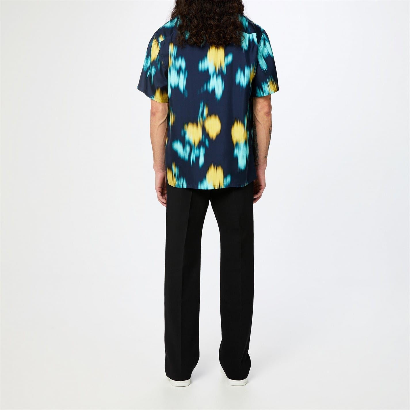 Lanvin Blurred Floral Print Bowling Shirt