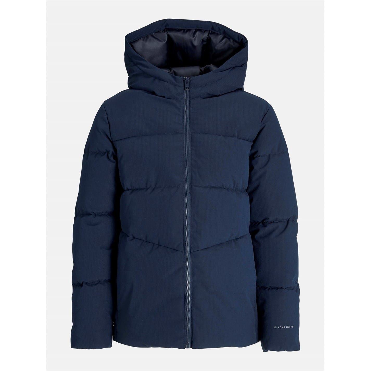 Jack and Jones Global Hooded Solid Patterned Puffer Jacket