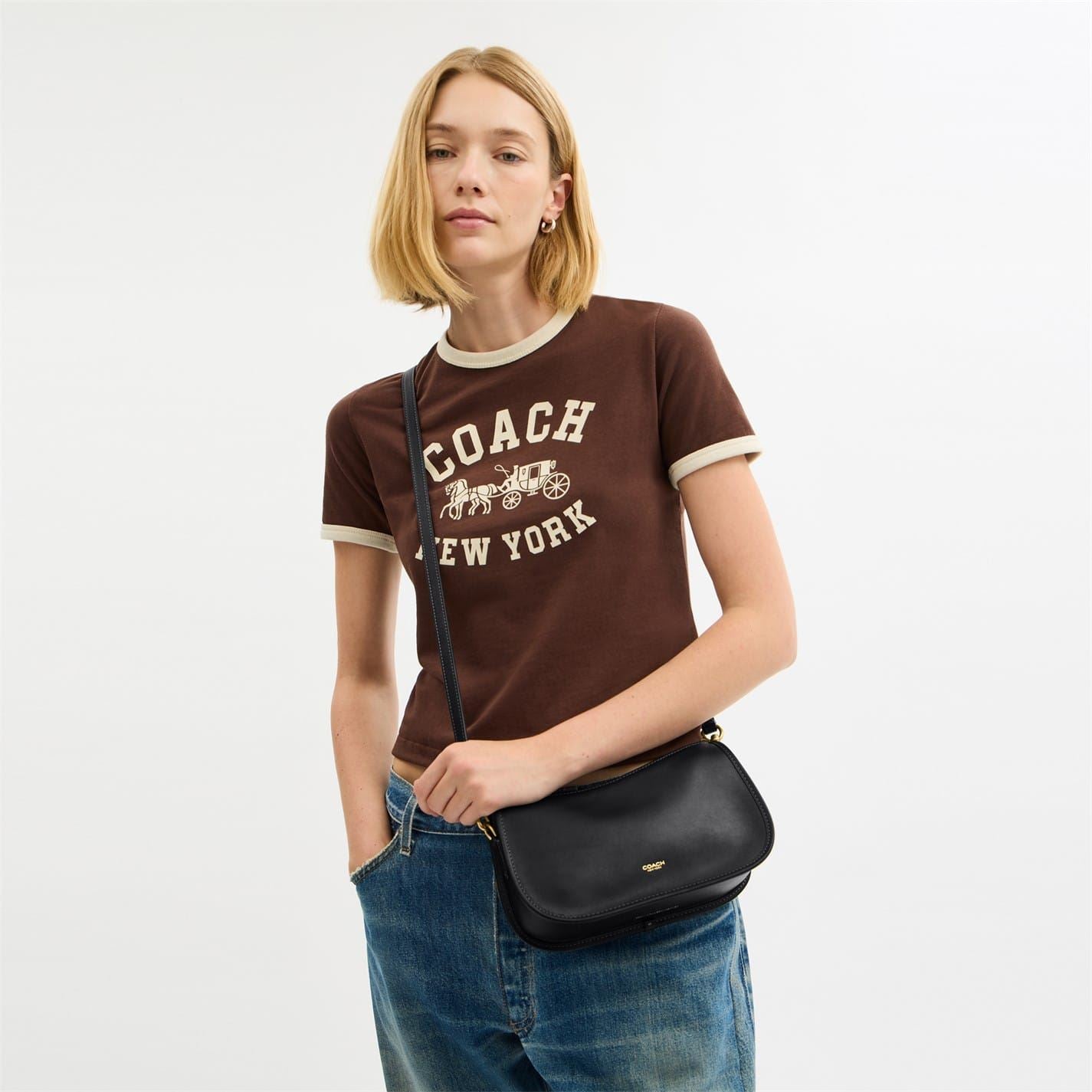 Coach Waverly Crescent Shape Hobo Bag with Chain