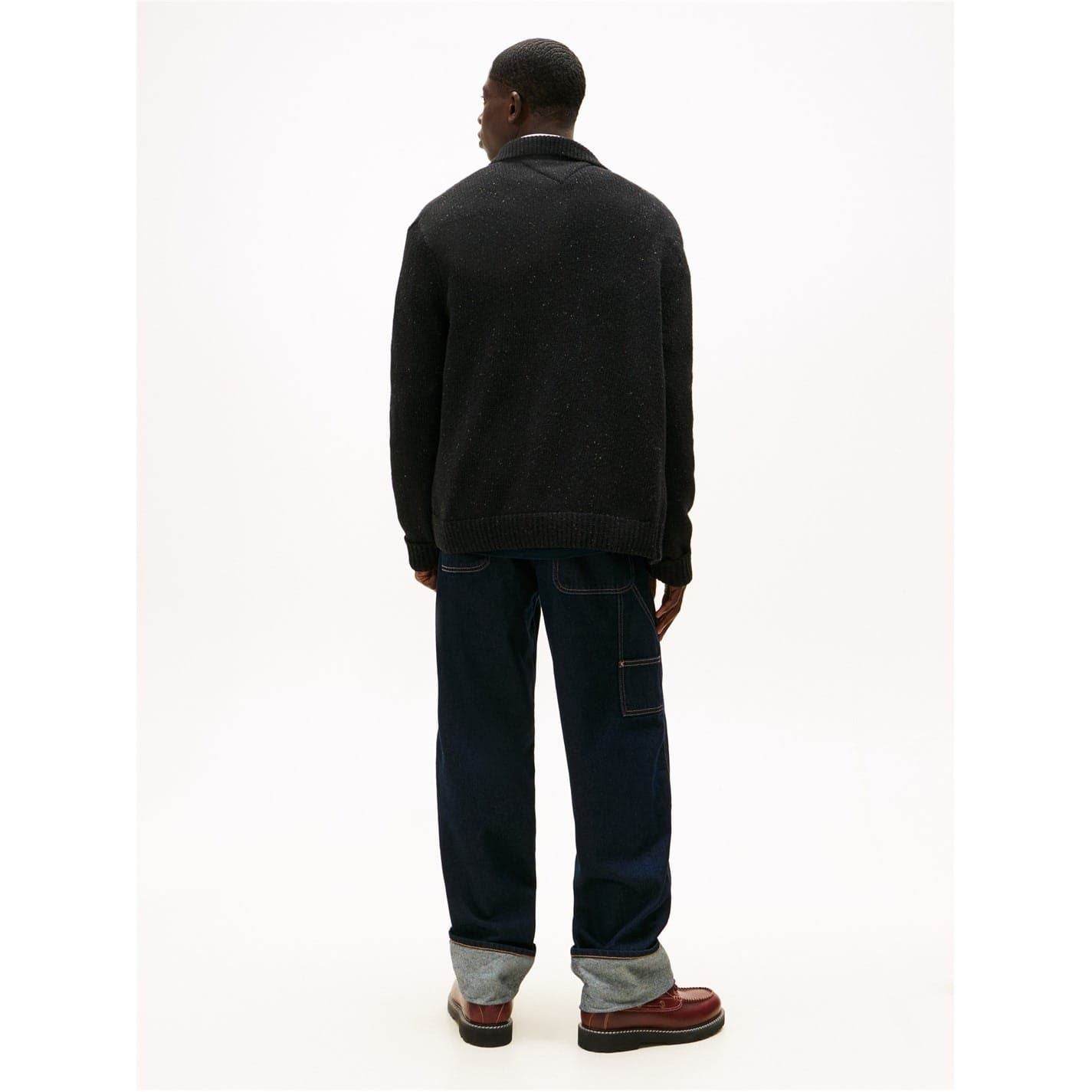 Tommy Jeans Badge Collared Neck Long Sleeve Sweater