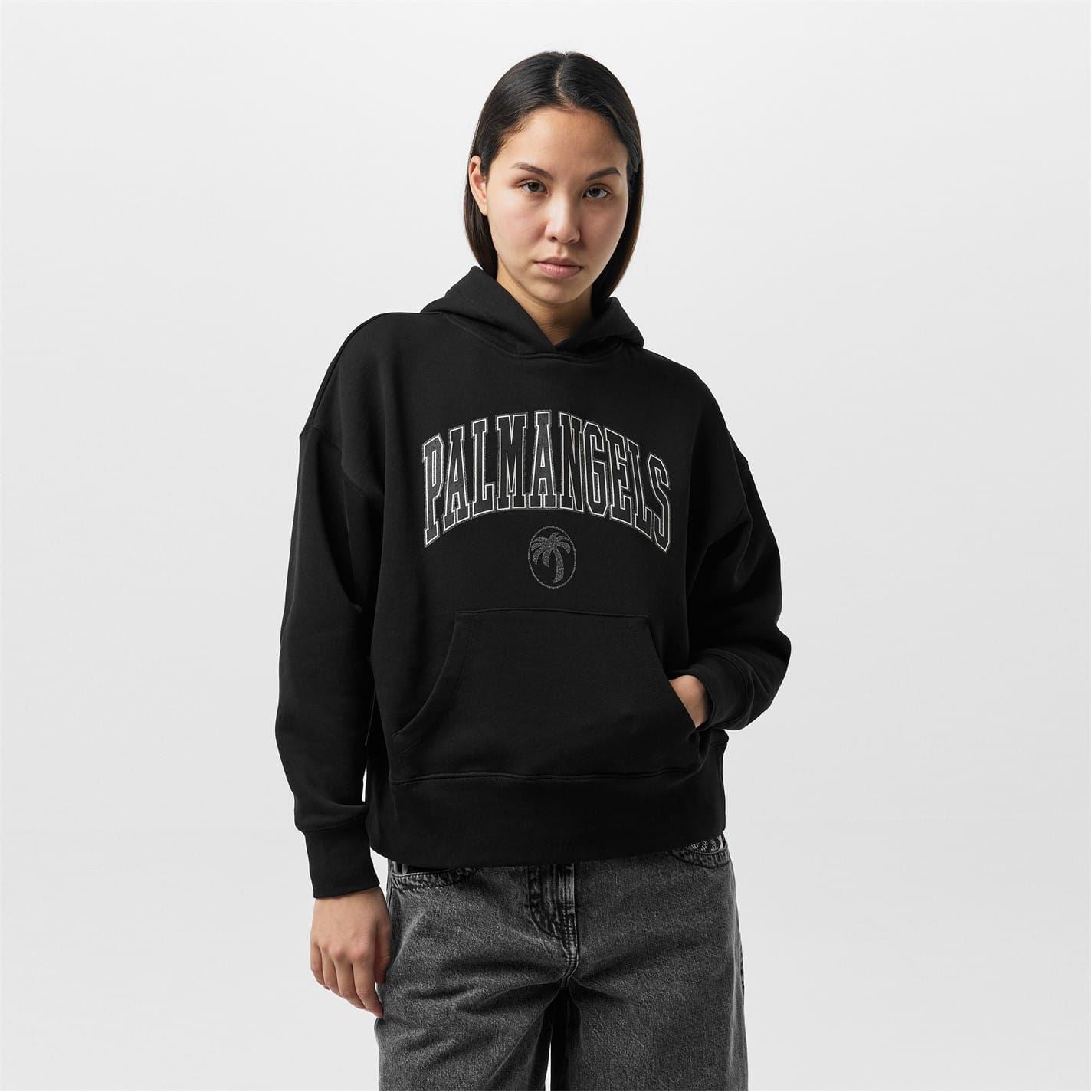 Palm Angels Hooded Relaxed Fit Sweatshirt