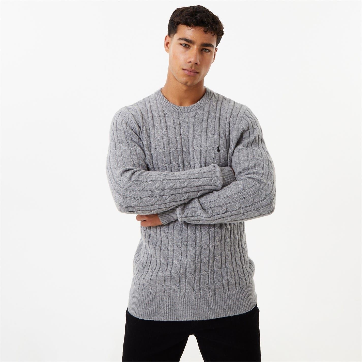 Jack Wills Mens Marlow Merino Wool Blend Cable Knitted Jumper