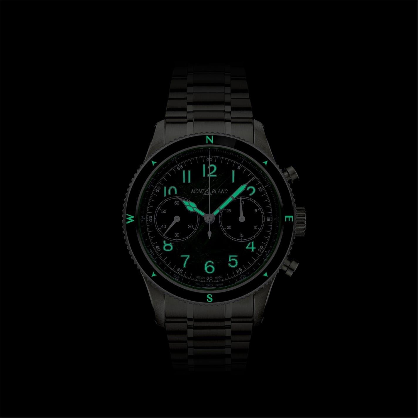 Montblanc Mb 1858 Chronograph Analogue Steel Bracelet Watch