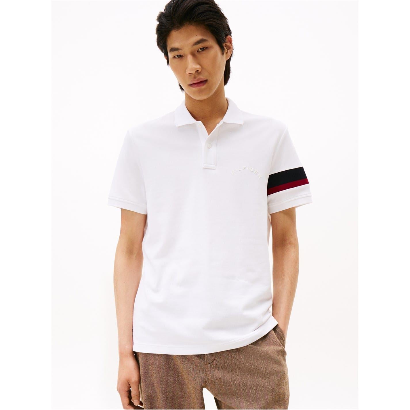 Tommy Hilfiger Embroidered Collared Neck Short Sleeve Polo Shirt