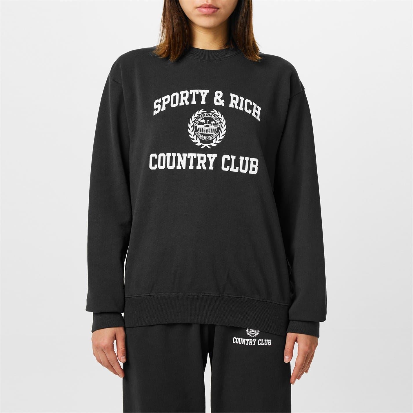 Sporty and Rich Varsity Country Club Crest Sweatshirt