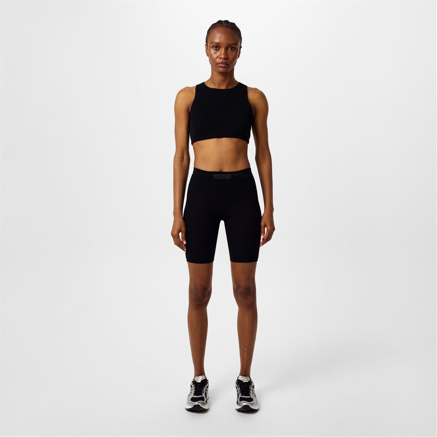 Fear Of God Essentials Logo Patch Ribbed Crop Top