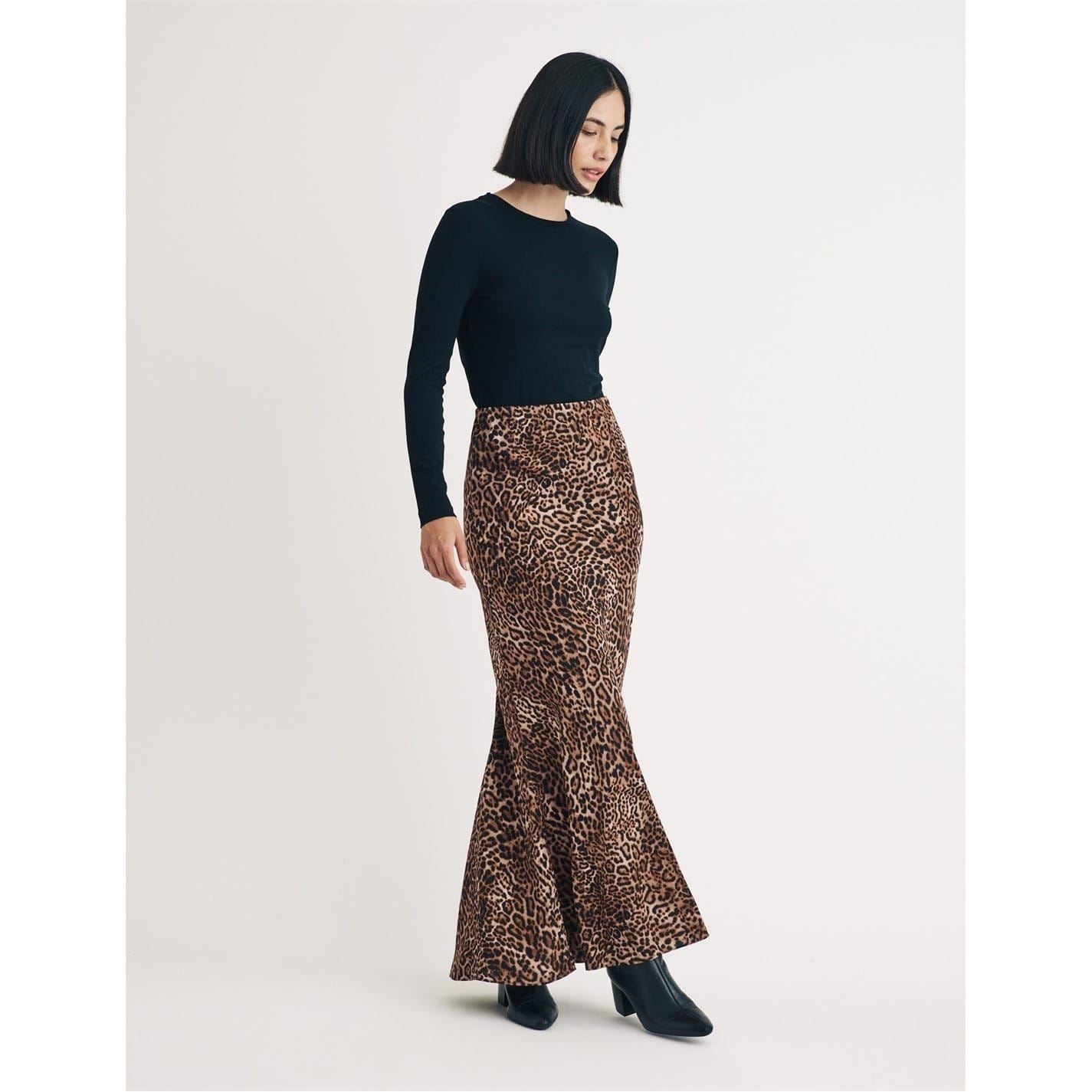 Nobodys Child Pytn Animal Patterned Maxi Trumpet Skirt